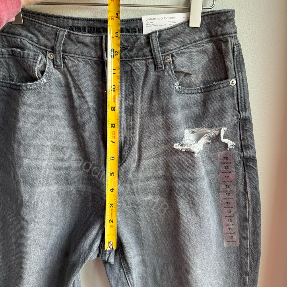 American Eagle AE Mom Jeans Smoked Grey Size 12 & 14 reg NWT - Picture 7 of 14